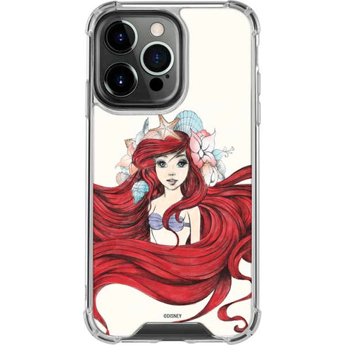Disney The Little Mermaid Ariel Illustration iPhone 16 Pro Clear Case